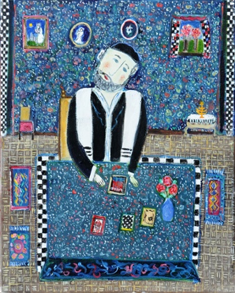 Rabbi Studying, 1993, by Dora Holzhandler