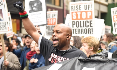 Protesters during the march in New York.