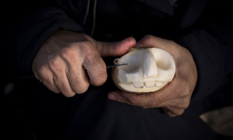 Carving turnips at Dover Castle in Kent ahead of Halloween.Picture date: Tuesday October 20, 2015.Photograph by Christopher Ison for English Heritage 