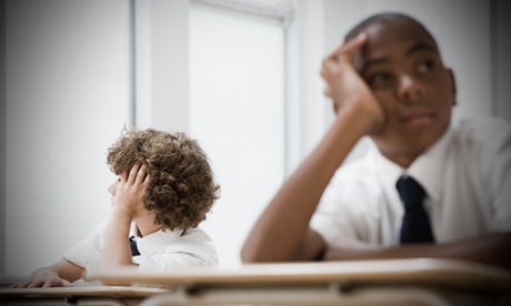 Bored boys in classroom