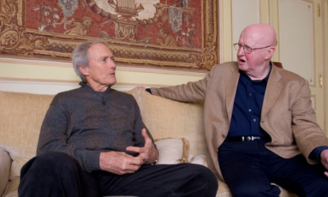 Clint Eastwood and Philip French in conversation at the Ritz Hotel, Paris