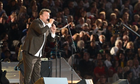 Photograph of Guy Garvey at Olympics closing ceremony