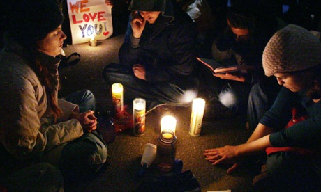Vigil before an execution at San Quentin prison, California, in 2005.
