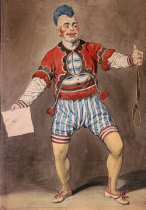 Joseph Grimaldi the clown in the pantomime Mother Goose, c.1807