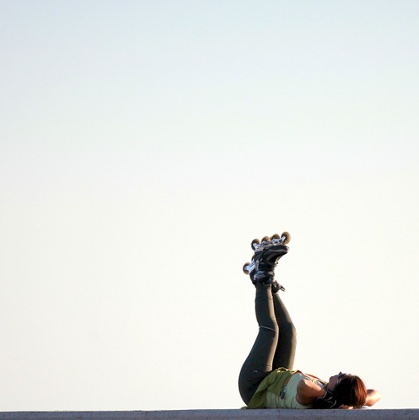 Four wheels in a single line