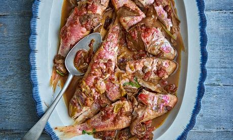 Red mullet cooked with porcini 