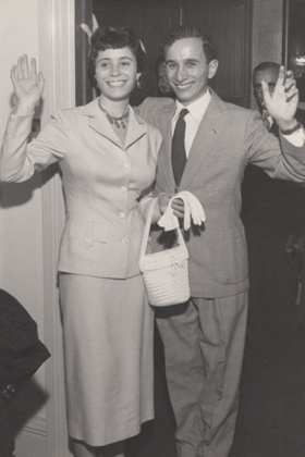 Hannah and Bob Gavron on their wedding day.
