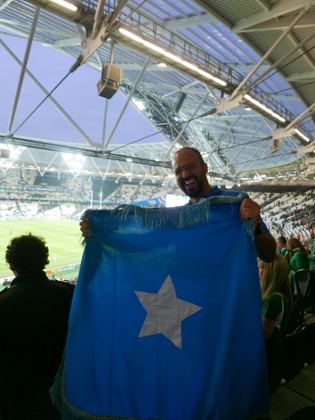From Mogadishu (Somalia) to support Italy vs Ireland.