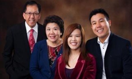 Curtis Cheng, left, who was shot dead outside Parramatta police station in western Sydney on Friday, with his family.