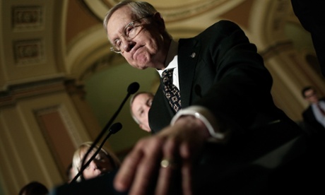 The Senate minority leader, Harry Reid, discussing the budget agreement earlier in the week.