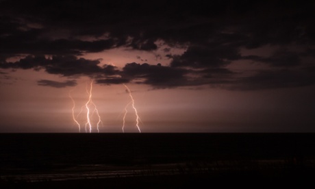 Lightning Strike Over the Ocean, Amelia Island, Florida
