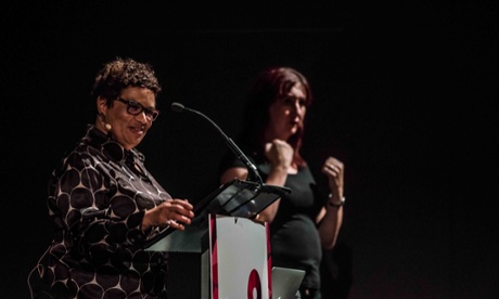 Art and identity … poet and playwright Jackie Kay speaking at the No Boundaries ACE conference.