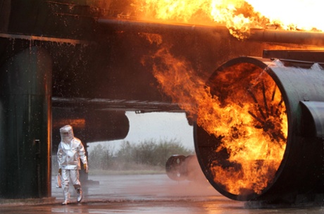A still from Simon Faithfull's Re-enactment for a Future Scenario, 2012, at the Turner Contemporary exhibition Risk.