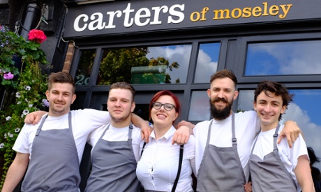 The team: Pete Jackson, Jack Gooch, Abigail Connolly, head chef Brad Carter and Richard Walter.