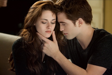 Kristen Stewartand Robert Pattinson as Edward and Bella