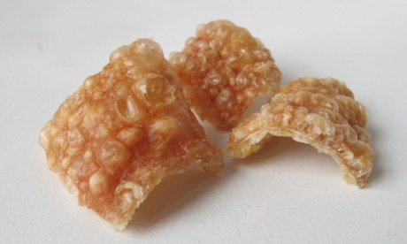 Monster munch ... Felicity's delicious homemade pork scratchings.