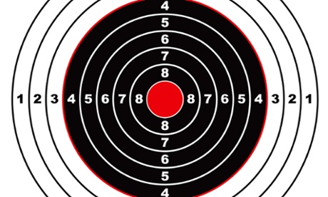 BMPB44 Illustrated rifle target with black sections and points marked on circletargetaimingaimballisticcenterconcentrichunticonillustrationmarkredriflesymbolbullseye