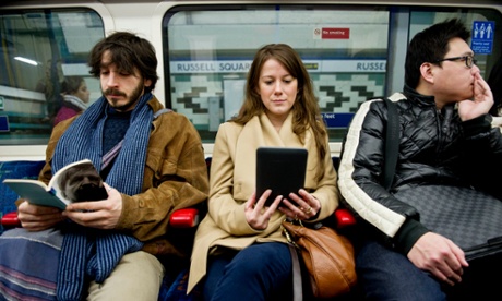 Commuters on the London tube. 