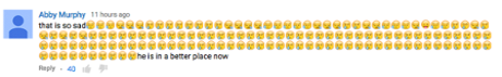YouTube comment, very sad