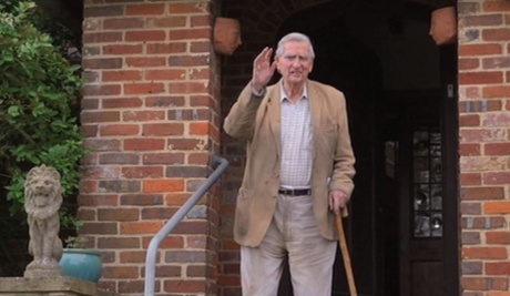 Denis Healey at home in 2013