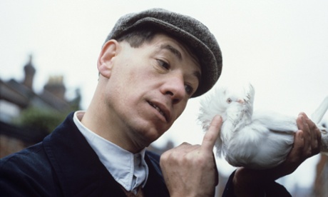 Sir Ian McKellen with one of his pigeons in the film Walter