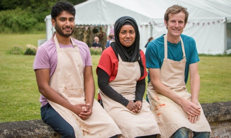 The Great British Bake Off finalists Tamal, Nadiya and Ian.