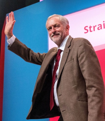 Jeremy Corbyn waving