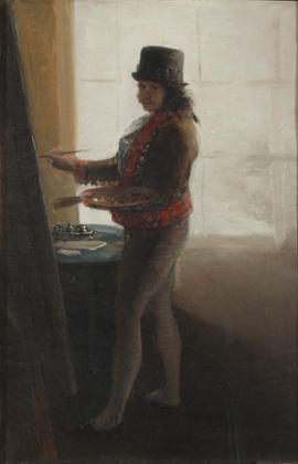 Self-Portrait Before an Easel, 1792-5: ‘At nearly 50, Goya is too old for this outfit and he knows it.’