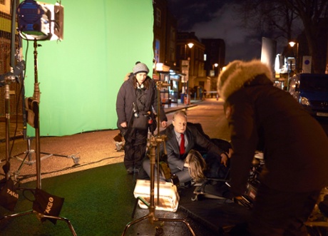 Filming a scene for River