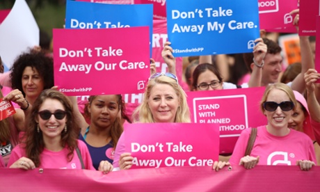 A rally in support of Planned Parenthood in New York.