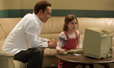 Apple of his eye ... Michael Fassbender as Steve Jobs with his on-screen daughter.