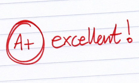 grading of 'excellent' in red pen