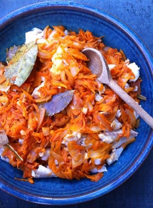 D.Limousin's Polish, Greek-inspired fish dish.