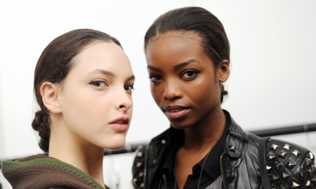 Models preparing at the Margaret Howell show during London fashion week in 2013.