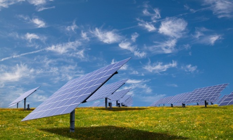 Solar panels in field