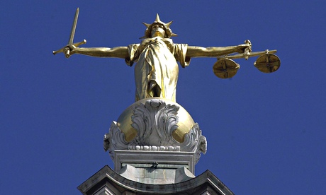 The scales of justice on top of the Old Bailey in London