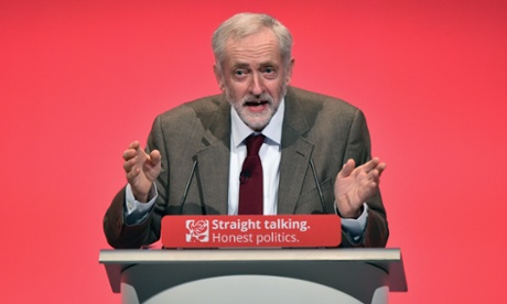 jeremy corbyn delivering speech as labour leader