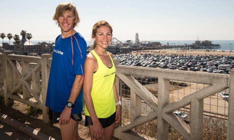 Ryan Hall and Sara Hall in Santa Monica, California.