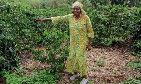 Fatima welcomes visitors to her coffee plantation on Mount Meu, Tanzania