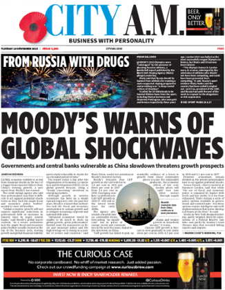 City AM front page, November 10 2015
