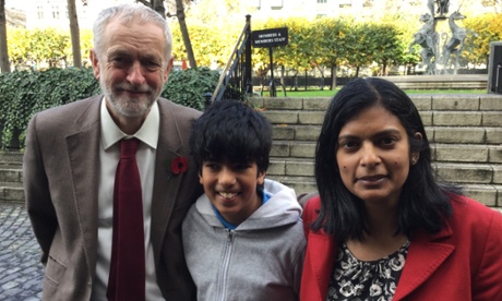 Jeremy Corbyn, Rupa Huq and her son