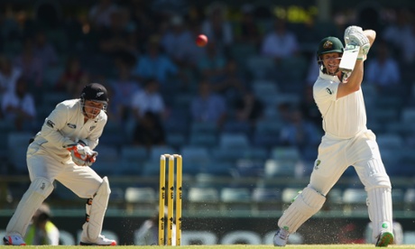 Adam Voges bats during day four of the second Test match between Australia and New Zealand at the WACA