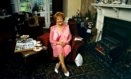 Cynthia Payne at home in Ambleside Avenue, Streatham, London, where she began her ‘kinky parties for kinky people’. Photograph: Rex Shutterstock