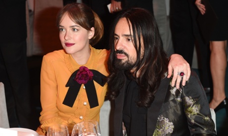 Creative Director of Gucci Alessandro Michele with Dakota Johnson earlier this month.