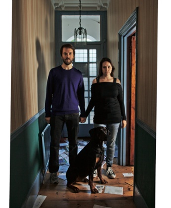 Photograph of Erica Buist and partner and dog