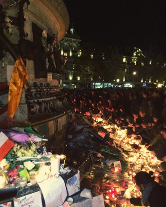 The vigil at Place de la République.