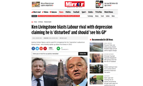 Mirror Ken Livingstone story