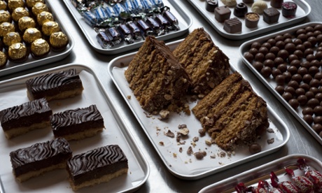 ‘These chocolate bar inspired concoctions stand out as trashier and less fashionable than ever – exactly as a cake should be’ ... Ruby Tandoh’s Malteser cake and peanut caramel shortbread. 
