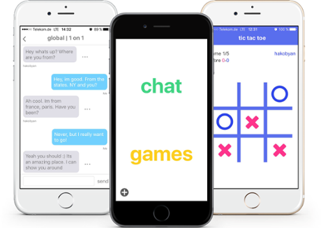 Chatting and playing games to raise awareness of sanitation issues.