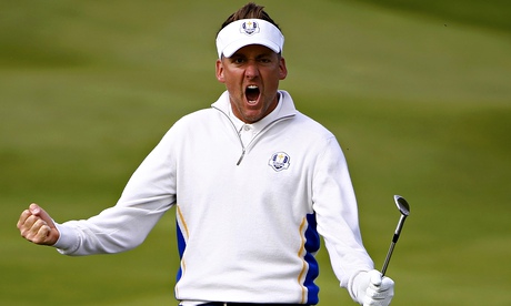 Ian Poulter shows his Ryder Cup feelings